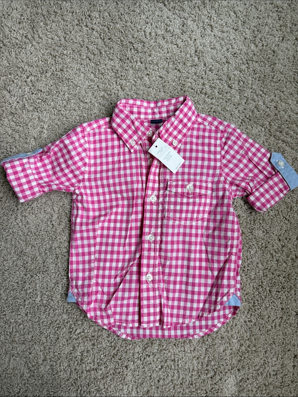 GAP Kids Pink Gingham Button-Down Shirt